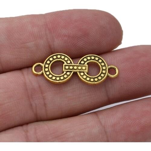 10ps Antique Gold Color Circle Charm Connectors for Jewelry Making Bracelet Findings Accessories DIY Craft
