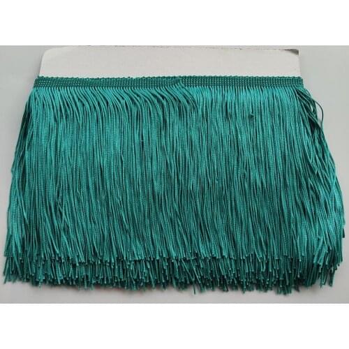 15CM Long 1 Meters Aquamarine Lace Fringe Trim Polyester Tassel Fringe Trimming For Dress Stage Garment Curtain Accessories