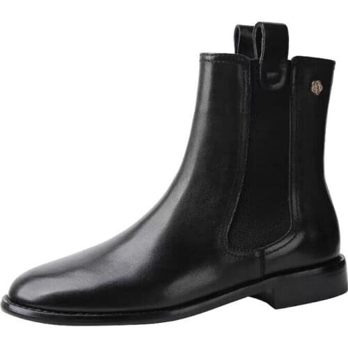 2020 Brand Camellia Flower Boots Women Stretch Leather Booties Winter Plush Snow Shoes Female Gold Floral Rivets Chelsea Botas