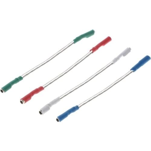 4PCS Universal Silver Leads Wires Header Wire Cable 40mm for 1.2-1.3mm Pins Turntable Phono Headshell Tonearm B85B