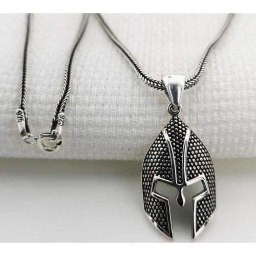 925 sterling Silver Helmet Necklace