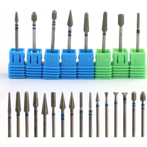1pcs Rotary Diamond Milling Cutters Nail Drill Bit Electric Manicure Machine Equipment Cuticle Clean Files Tools Accessories
