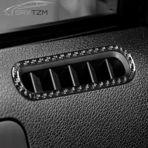 Carbon Fiber Car Accessories Interior Inner Door Air Outlet Decoration Protective Cover Trim Stickers For Ford Mustang 2009-2013