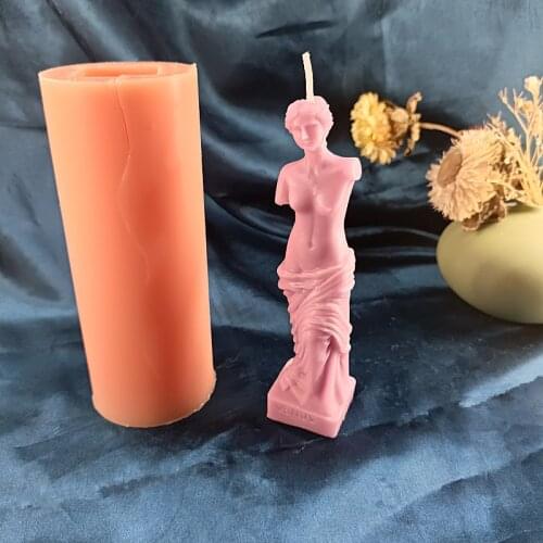 Free Shipping Broken Arm Venus Silicone Candle Mold Naked Art Body Woman Goddness Table Decor
