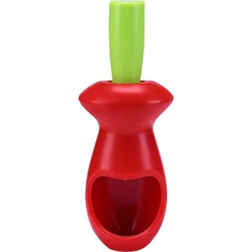 Creative Finger Press Cherry Corer Pitter Tool Fruit Seed Remover Plasitc Berries Stem Leaves Huller for fruit Cutter