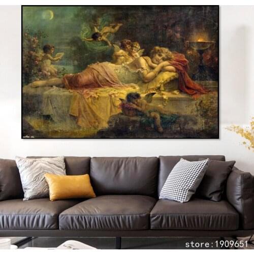 Cotton no frame classical religious figures angels canvas printings oil painting printed on cotton wall art decoration pictures
