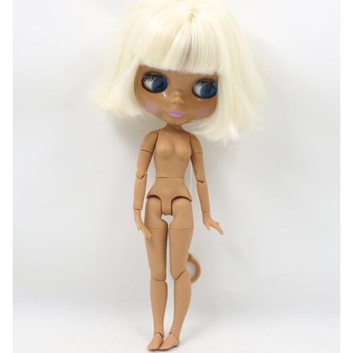 ICY DBS Blyth doll dark skin joint body cream white short wavy hair 1/6 bjd 30cm anime toy girls gift
