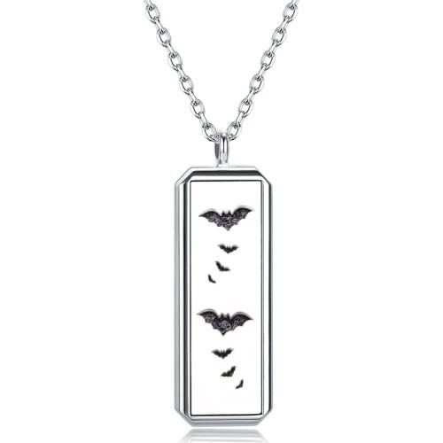 Magnetic Bat Aroma Locket Pendant Jewelry Stainless Steel Aromatherapy Perfume Essential Oil Diffuser Locket Necklace