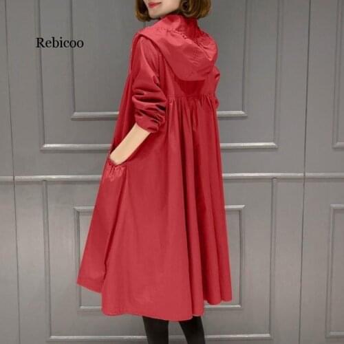 Fashion Women Solid sunproof thin Jacket Hoodie Long Coat Overcoat Autumn Winter Plus Size Long Warm Hooded Jackets Yellow