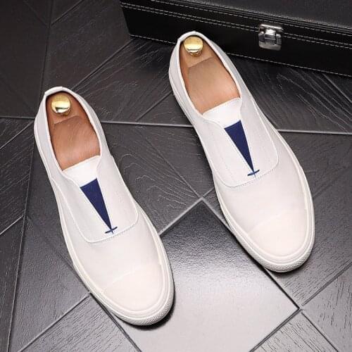 Mens designer shoes White Oxfords Leather Men Shoes Fashion Casual Slip On Comfortable Walking Sneakers Soft Summer