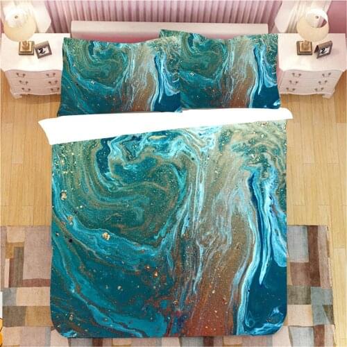 Ocean abstract marble Bedding Sets polyester Duvet Cover Set Single Twin With Pillowcase queen king size