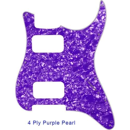 Pleroo 11 Screw Hole Guitar Pickguard for USA/Mexico Fender Strat St HH Humbuckers Pickups Scratch Plate NO Control Punch Holes