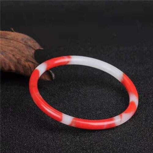 Natural Hand Carved Round Jade Bracelet Fashion Jewelry Womens Bangle Charm Accessories for Women