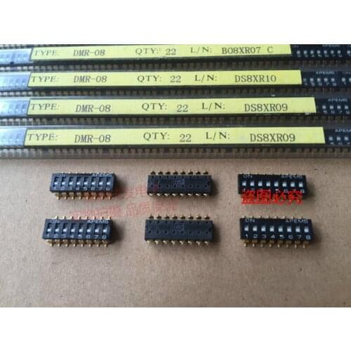 Original new 100% DMR-08 dial switch 8-bit SMD keyboard switch coding foot pitch 2.54MM