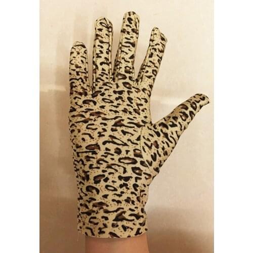 Women Leopard Print Gloves Fashion Elastic Leopard Waist Manner Gloves Girls Stage Performance Gloves Ceremonial Glove Mittens