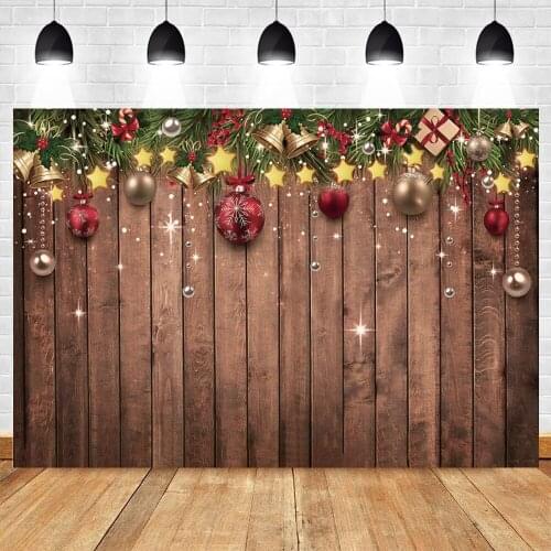 Yeele Christmas Backdrop Photography Wood Board Glitter Ball Photocall Portrait Party Decor Background Photographic Photo Studio