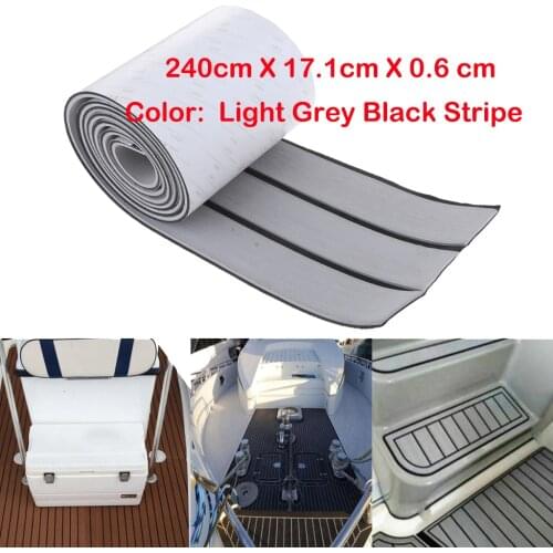 6MM EVA Foam Teak Sheet Pad Marine Boat Yacht Synthetic Decking Foam Floor Mat Flooring 2400x171x6mm Firm Self-Adhesive