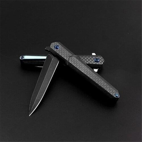 M390 Carbon fiber handle of new style quick opening folding knife outdoor Camping kitchen knife self-defense EDC tool
