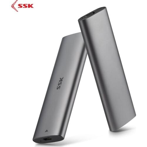 SSK Aluminum M.2 NVME SSD Enclosure Adapter, USB 3.1 Gen 2 (10 Gbps) to NVME PCI-E M-Key Solid State Drive External Enclosure