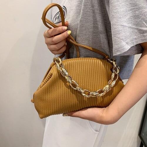 2021 New Fold Embossed Clip Chain Cloud Bag Women Shoulder Purses and Handbags Luxury Designer Fashion Tote Bag