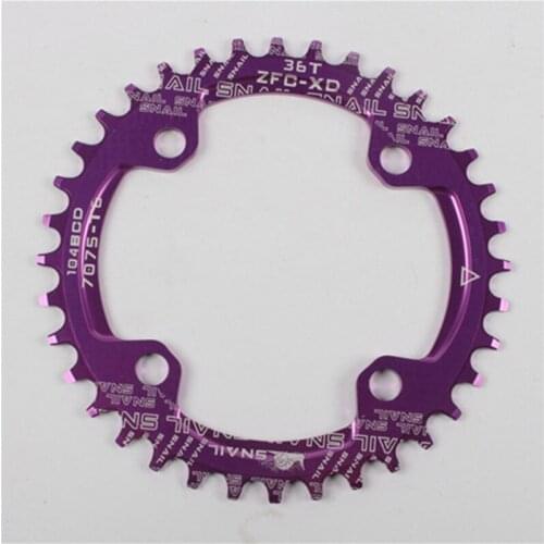 SNAIL Bicycle Chainring Round Oval 104BCD 32T 34T 36T Ultralight Narrow Wide Single MTB Bike Chain Ring