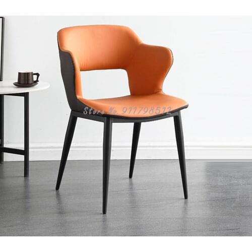 Light luxury dining chair with armrest dining chair home simple backrest net red makeup chair hotel office negotiation chair