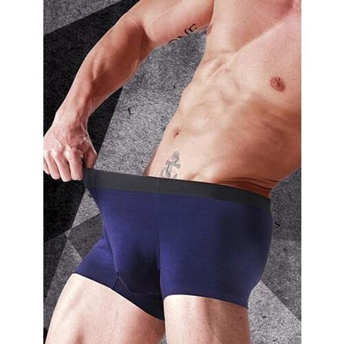 Q Male Solid Color Mens Panties Shorts Under wear Boxershorts Cuecas Mens Underwear Men Cotton Breathable Elastic Underpants