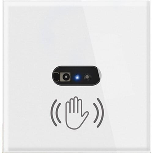Smart Wall Light Switch Infrared Sensor,White Steel Protective Glass Panel,10m Sensing Distance, High Quality Easy To Install
