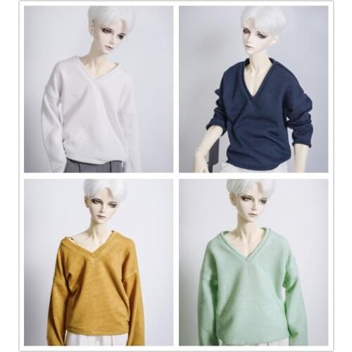 Universal V-neck Sweater T-shirt for BJD 1/6 YOSD 1/4 MSD 1/3 SD17 Uncle Doll Clothes CMB190