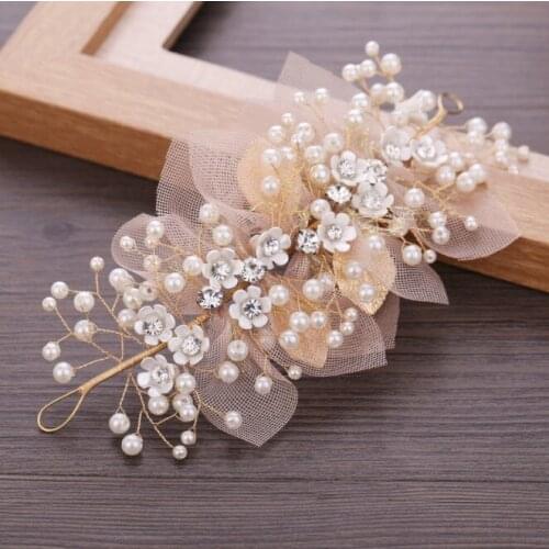 Beautiful Rhinestone Flower Pearl Bridal Prom Party Hair Clip For Girls Hairpin Hair Ornaments Jewelry Wedding Hair Accessories