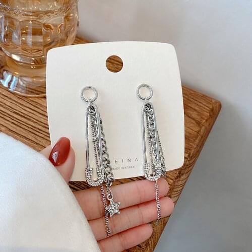 2021 New Arrival Fashion Drop Earrings Metal Porty Geometric Women Dangle Earrings Long Pendant Tassel Jewelry For Female
