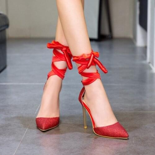 Big Size Ladies high heels women shoes woman pumps Frenulu Fine-heeled high-heeled single shoes