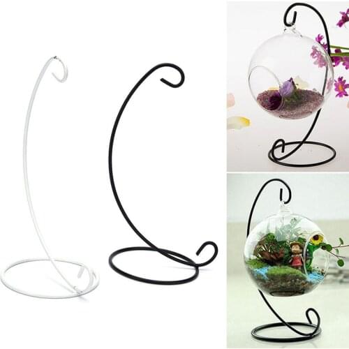 1X 23cm 9" Iron Plant Stand Holder for Clear Glass Hanging Vase Home Decor
