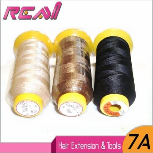 1PC/LOT Hair Weft Thread, Weave Hair Thread, Polyamide Nylon Hair Thread, Black/Brown/Blonde With 12Pcs Hair Weaving Needles