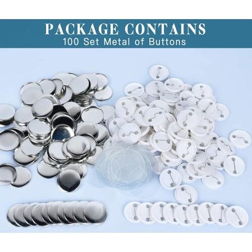 100pcs Button Badge Parts for Clothes DIY Crafts Materials Blank Badges Consumables Kits 25mm Plastic