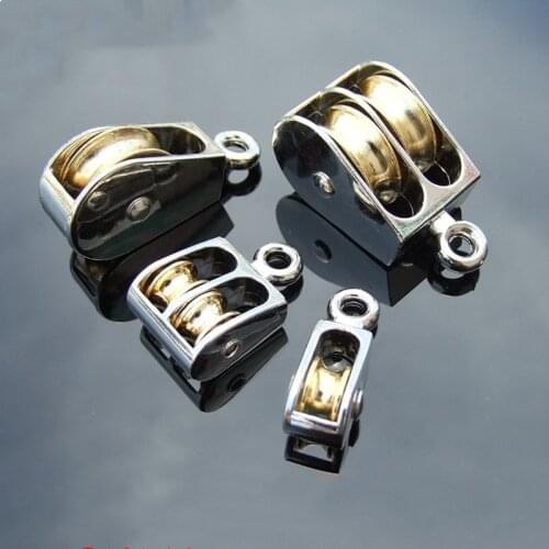 36/52/75mm Metal Sheave Zinc Alloy Fixed Pulley Crown Block And Tackle Lifting Wheel Mini Single/Double Pulley For DIY