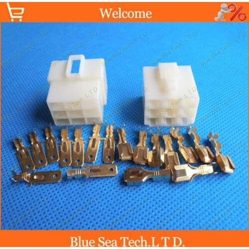 6.3mm 9 pin Electrical Connector Kits,9P Male and Female socket plug for Car Motorcycle etc