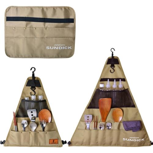 900D Oxford Cloth Outdoor Picnic Tableware Storage Bag, Portable Barbecue Picnic Cookware Set Storage Bag Storage Hanging Bag