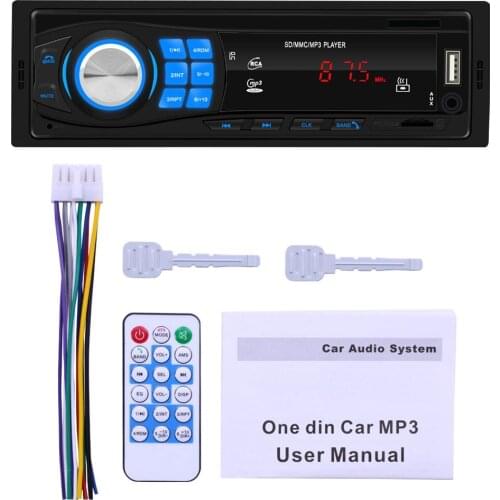 Radio Car 12V FM Radio Bluetooth Stereo Player Hands-free Calls Remote Control SD USB AUX MP3 Player Flash Disk Car Radio
