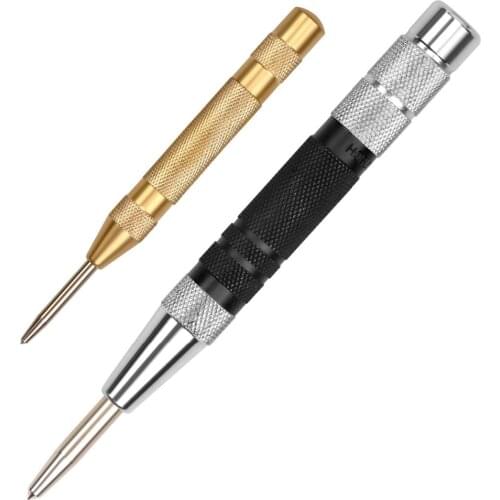 2pcs Automatic Centre Pin Punch Adjustable Spring Loaded Metal Drill Tool Wood Press Dent Marker Woodwork Tool Drill Bit