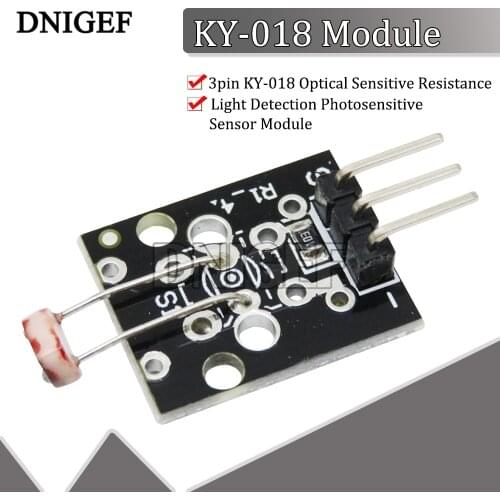 DNIGEF 3Pin KY-018 Optical Sensitive Sensor Module Resistance Light Detection Photosensitive Sensor Module DIY Kit