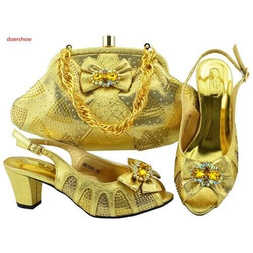 Doershow latest Sales In Women Matching Shoe and Bag Set Italian Shoes with Matching Bag Women Shoes and Bag Set In Italy SFG1-8