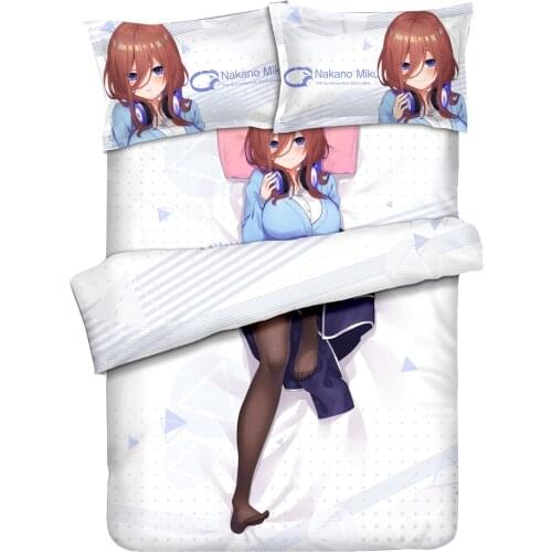 Home Textile The Quintessential Quintuplets Miku Itsuki Duvet Cover Pillow Case Bed Sheet Boy Kid Teen Girl Bedding Set