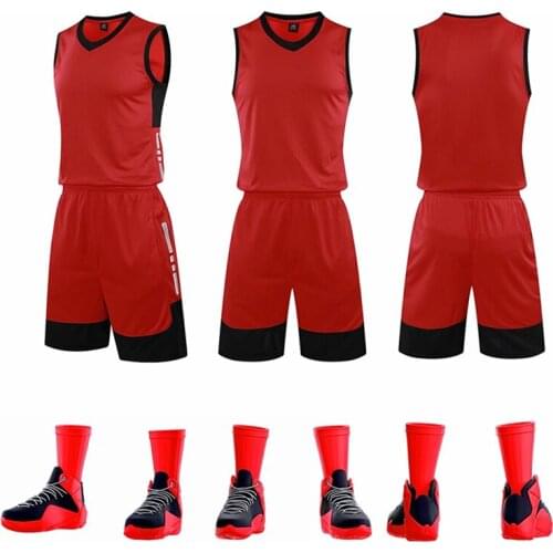Custom Basketball Jersey Adult and kid Reversible Basketball Uniforms High quality quick dry and plus size