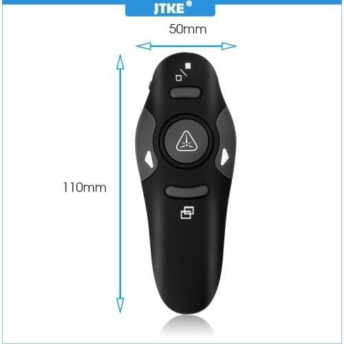 JTKE 2.4GHz Wireless USB Powerpoint Presentation PPT Flip Pen Pointer Clicker Presenter with Red Light Remote Control for Teache