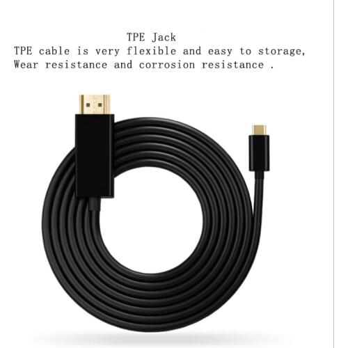 USB 3.1 USB-C Type C to HDMI 4K HDTV Adapter Cable Gold USB C cable 3.1 to hdmi for MacBook,ChromeBook Pixel,Huawei MateBook