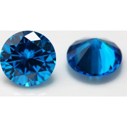 China 500pcs/lot 1~3mm high quality Loose CZ Stone Round Brilliant Cut blue color Cubic Zirconia Gemstone