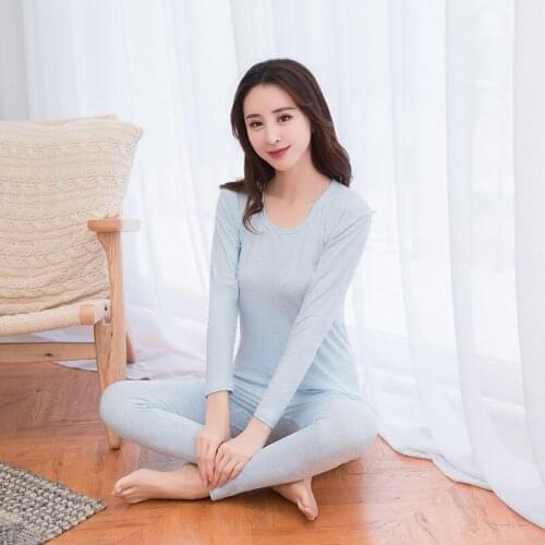 Elastic Heating Long-sleeved Thermal Underwear Set New Autumn Clothes And Long Trousers Womens Seamless Breathable