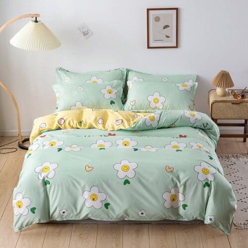 2021 New Cute Kids White Yellow Comforter Bedding Set Cartoon Kawaii King Queen Twin Size Bed Linen Duvet Cover Sets Luxury Cats