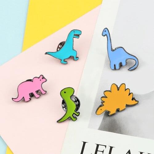 Colorful Animal Enamel Pin Cartoon Dinosaur Stegosaurus Badge Brooch Bag Clothes Lapel Pins Fashion Jewelry Gift for Friend Kids